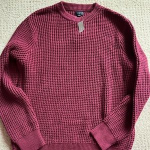 Men's XL cranberry cable sweater brand new with tag
